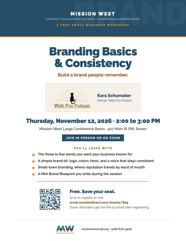 Branding Basics & Consistency workshop flyer